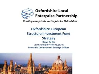 Oxfordshire European Structural Investment Fund Strategy Dawn Pettis