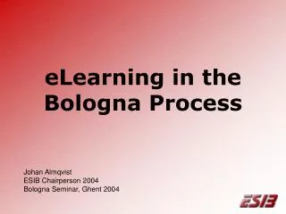 eLearning in the Bologna Process