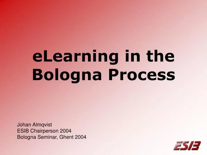 elearning in the bologna process