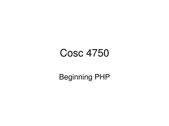 cosc 4750