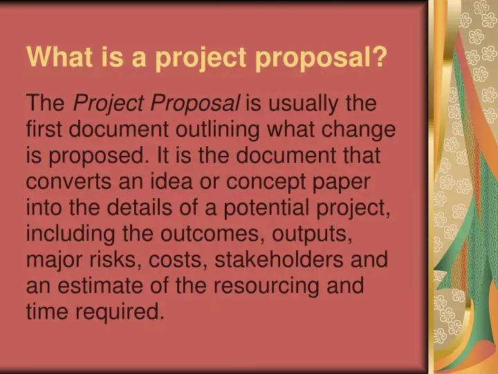 what is a project proposal