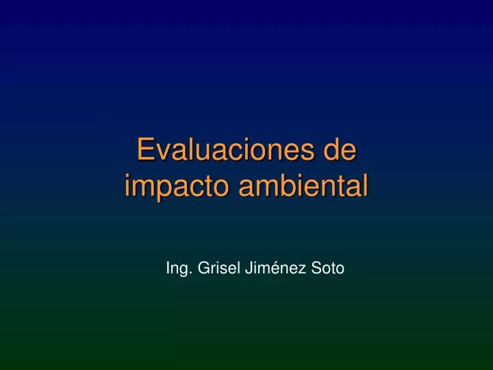 evaluaciones de impacto ambiental