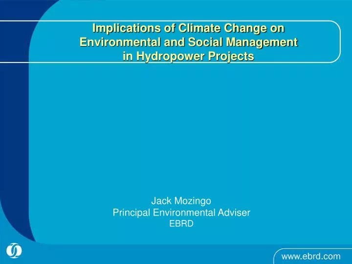 implications of climate change on environmental and social management in hydropower projects