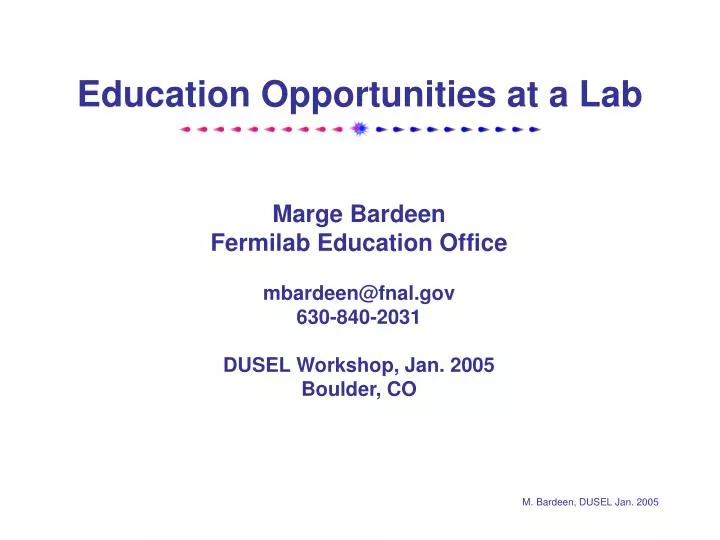 education opportunities at a lab