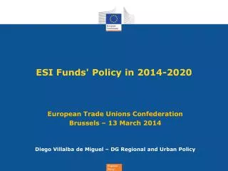 ESI Funds' Policy in 2014-2020