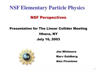 NSF Elementary Particle Physics