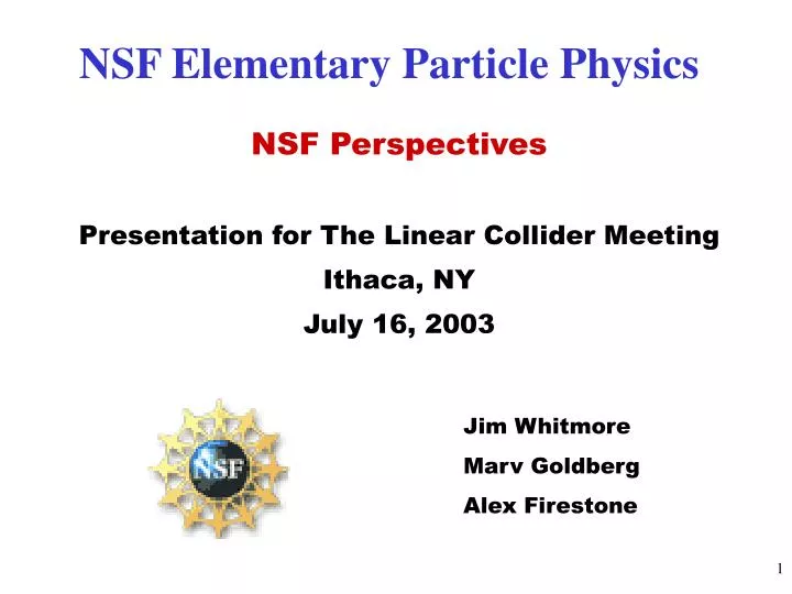 nsf elementary particle physics