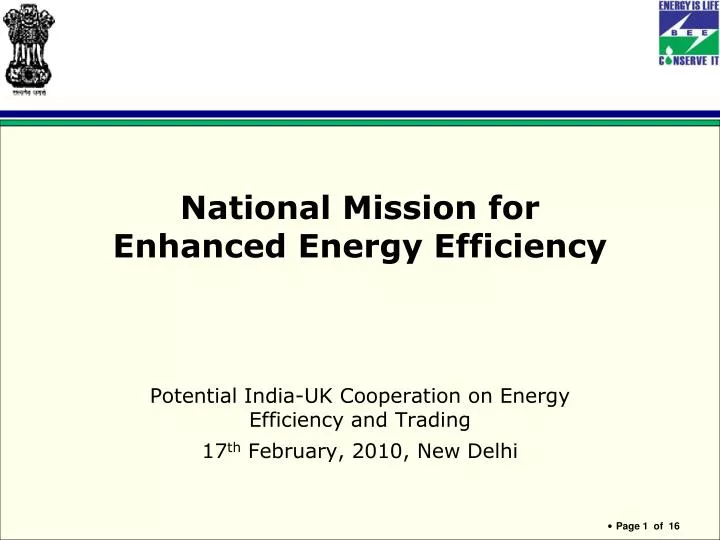 national mission for enhanced energy efficiency