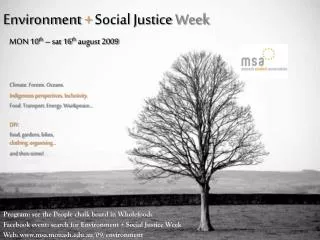 Environment + Social Justice Week