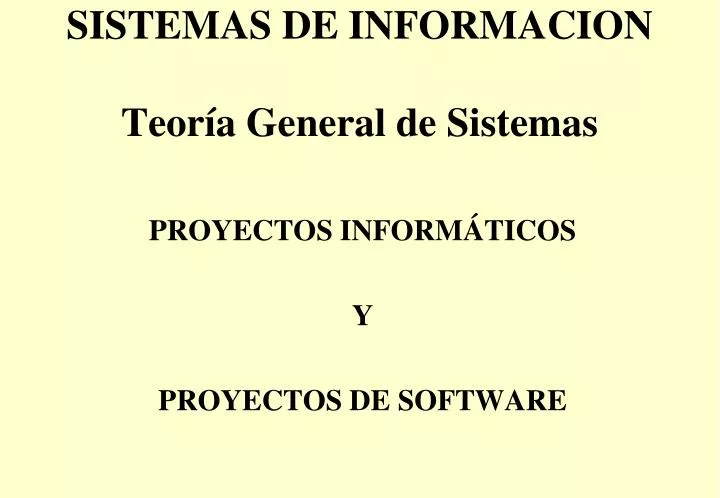 sistemas de informacion teor a general de sistemas
