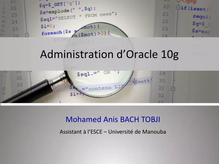 administration d oracle 10g