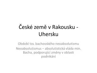 esk zem v rakousku uhersku