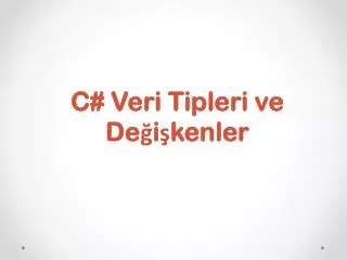 c veri tipleri ve de i kenler