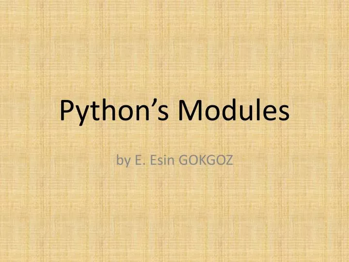 python s modules