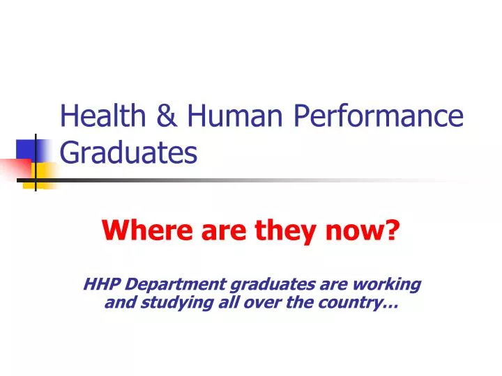 health human performance graduates