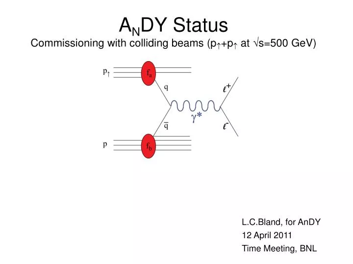 a n dy status commissioning with colliding beams p p at s 500 gev