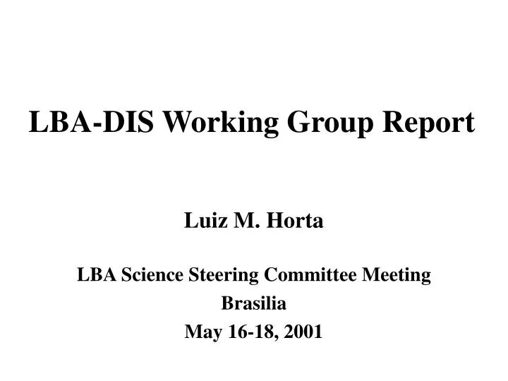 lba dis working group report