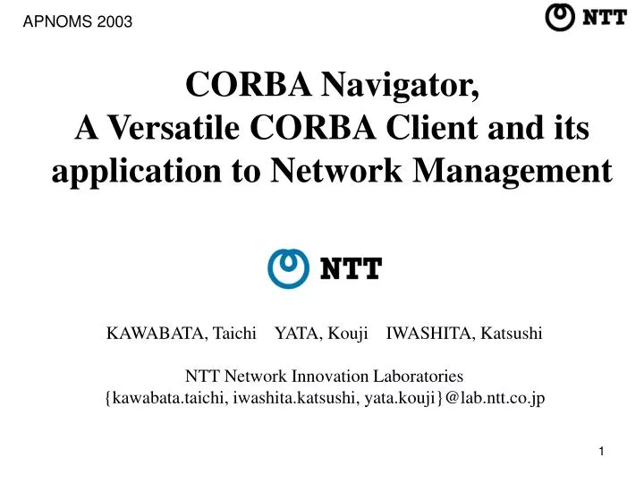 corba navigator a versatile corba client and its application to network management