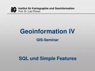 geoinformation iv