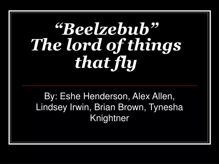 beelzebub the lord of things that fly