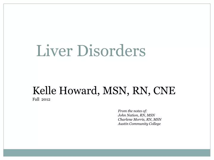 liver disorders