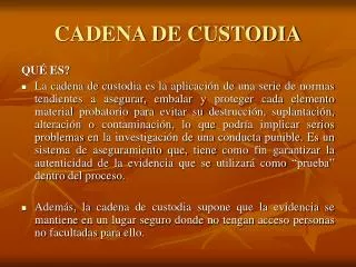 cadena de custodia