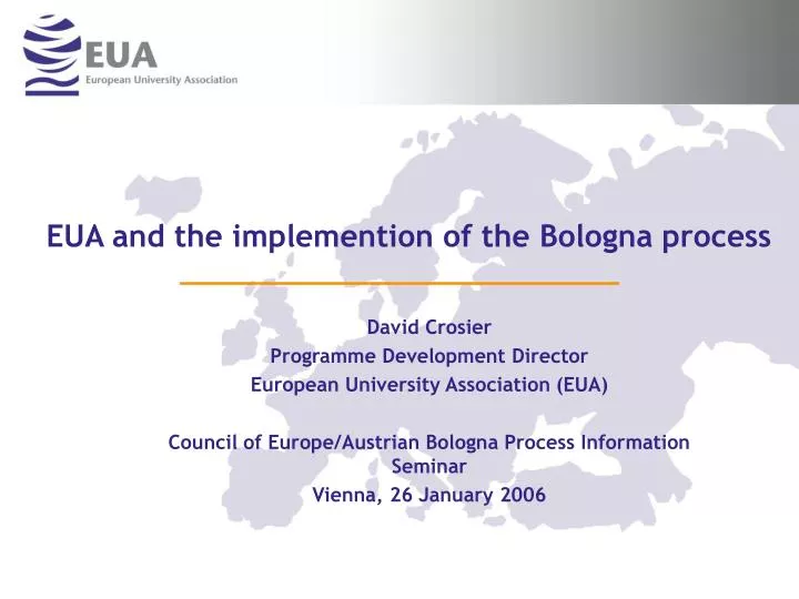 eua and the implemention of the bologna process