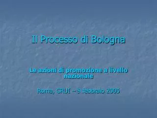 il processo di bologna