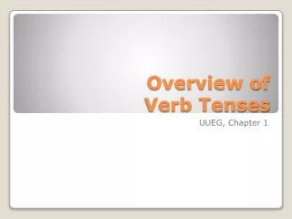 Overview of Verb Tenses