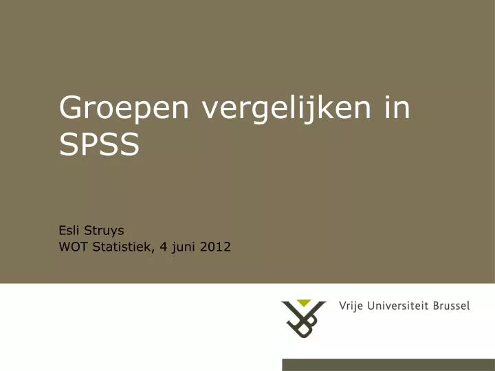 groepen vergelijken in spss