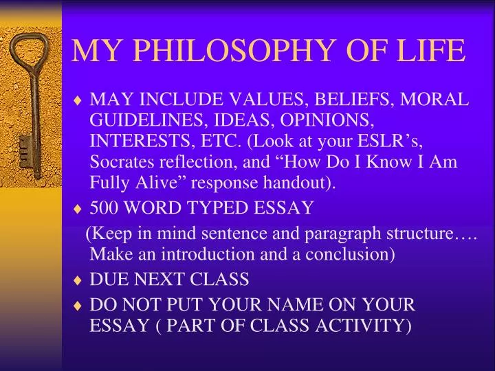 my philosophy of life