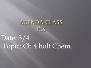 Agenda Class ics