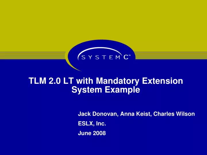 tlm 2 0 lt with mandatory extension system example