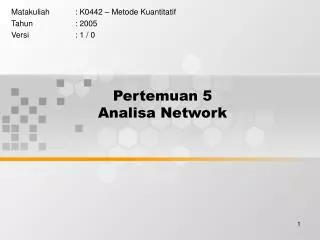 pertemuan 5 analisa network