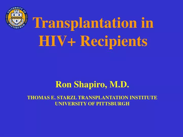 transplantation in hiv recipients
