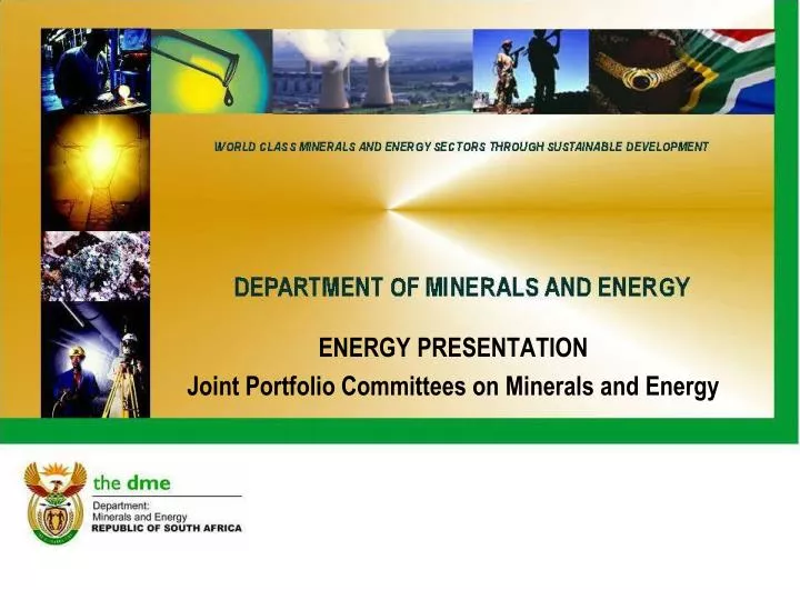 energy presentation joint portfolio committees on minerals and energy
