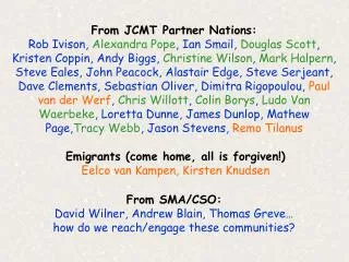 From JCMT Partner Nations: