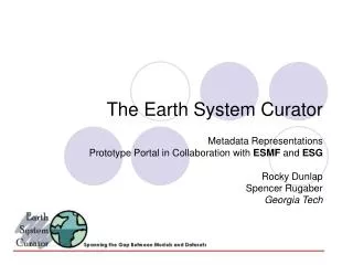 The Earth System Curator