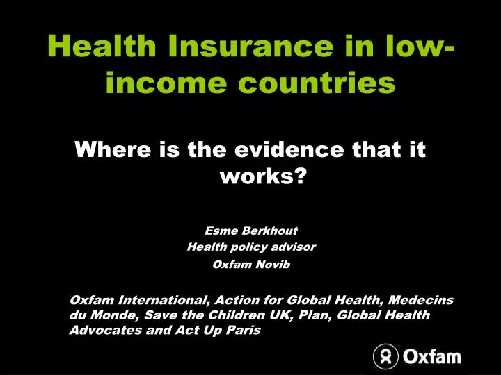 health insurance in low income countries