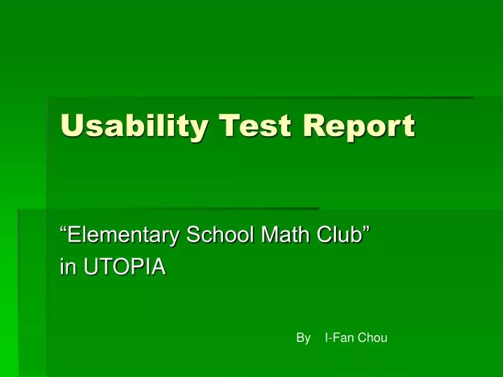 usability test report