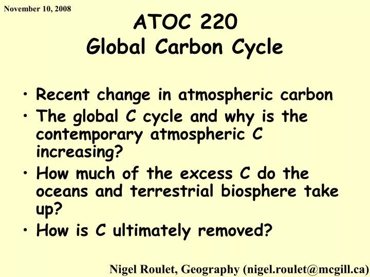 atoc 220 global carbon cycle