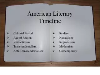 PPT - Annotated Timeline of The American Literary Movement PowerPoint ...