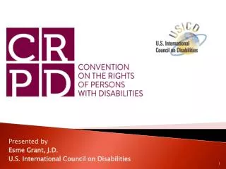 Presented by Esme Grant, J.D. U.S. International Council on Disabilities