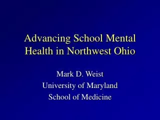 Advancing School Mental Health in Northwest Ohio