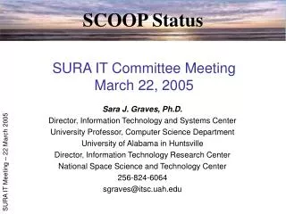 SURA IT Committee Meeting March 22, 2005