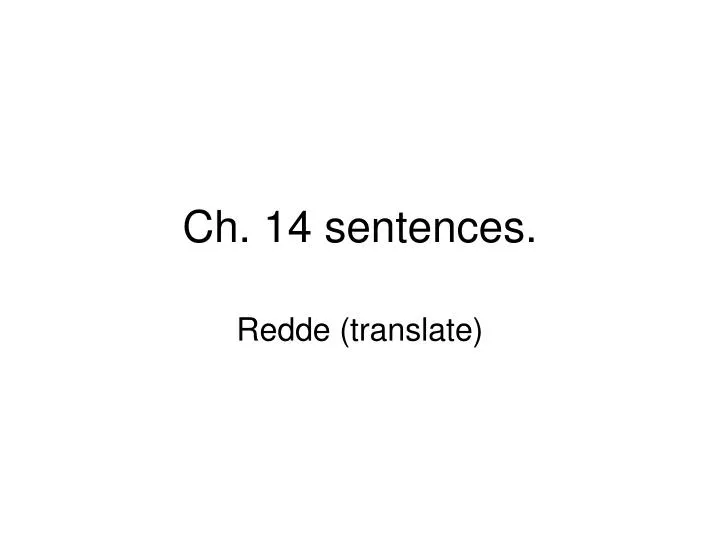 ch 14 sentences