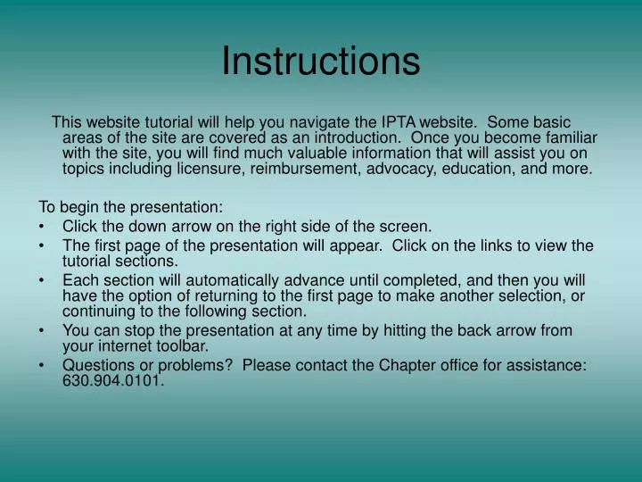 instructions