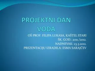 projektni dan voda