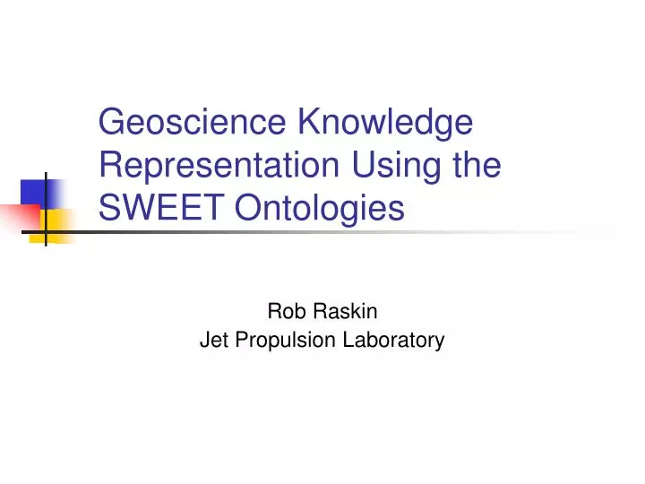 geoscience knowledge representation using the sweet ontologies