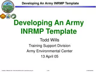 Developing An Army INRMP Template